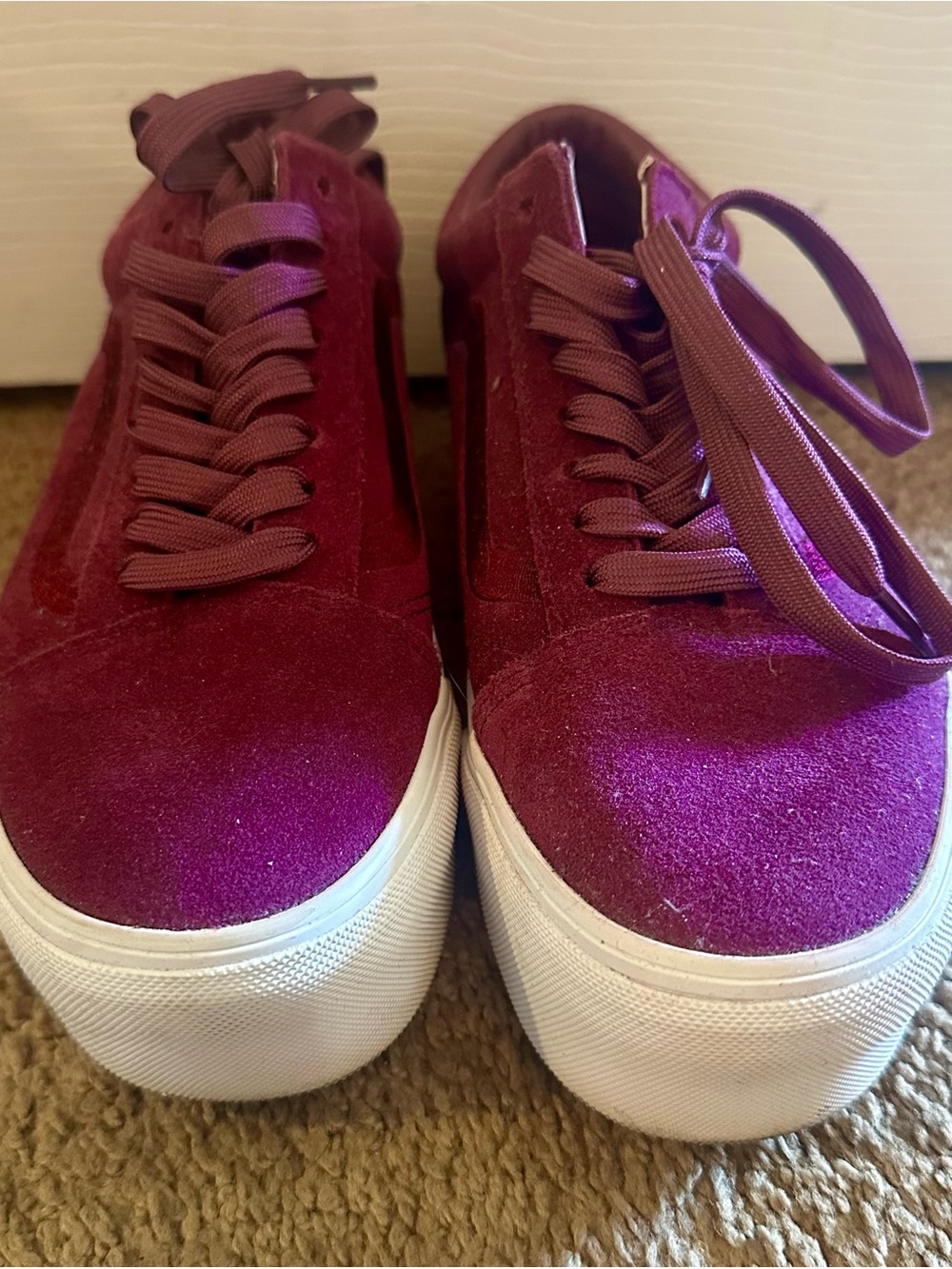 Vans Platform Suede Sneakers - Purple and White - Picture 2 of 5